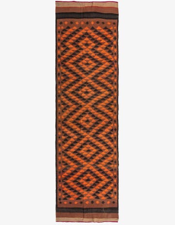 4' 7 x 15' 8 Hand Woven Kilim Fars Wool Runner Rug