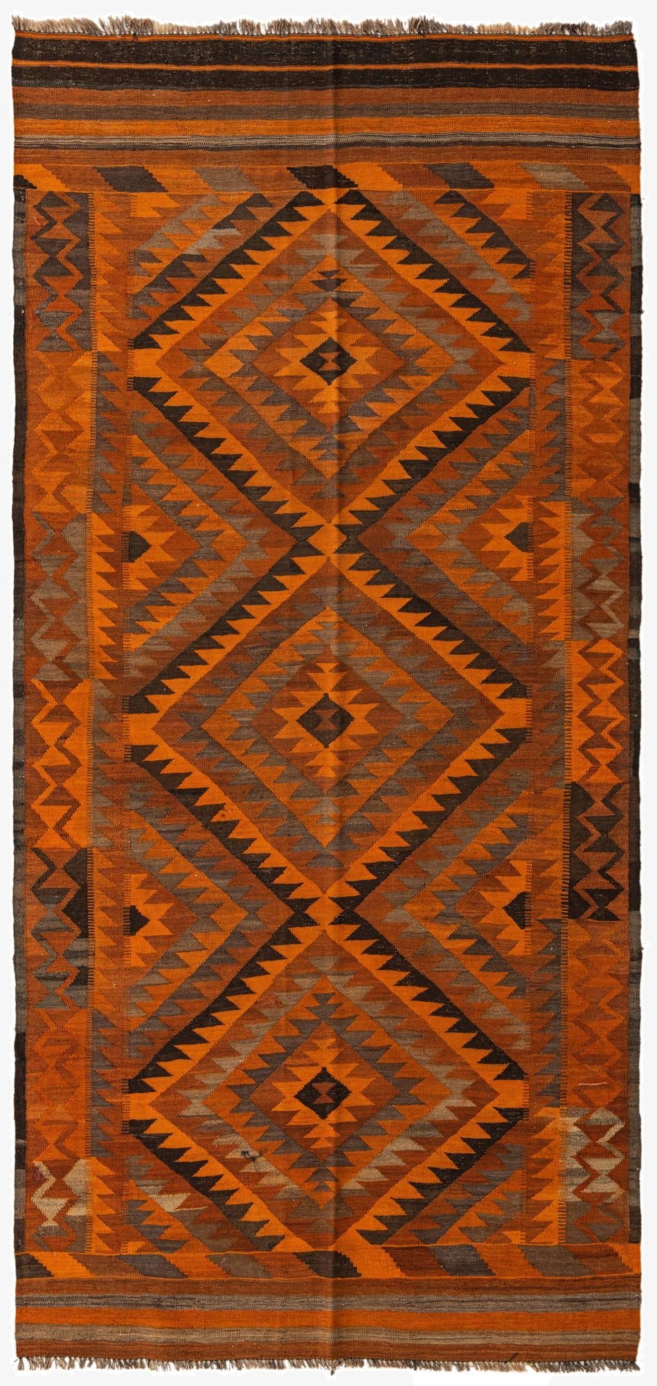4' 8 x 10' 3  Hand Woven Kilim Fars Wool Runner Rug