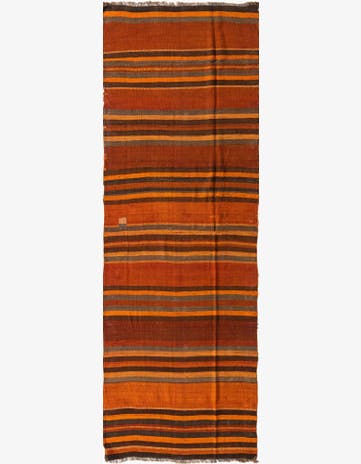 3' 8 x 11' Hand Woven Kilim Fars Wool Runner Rug