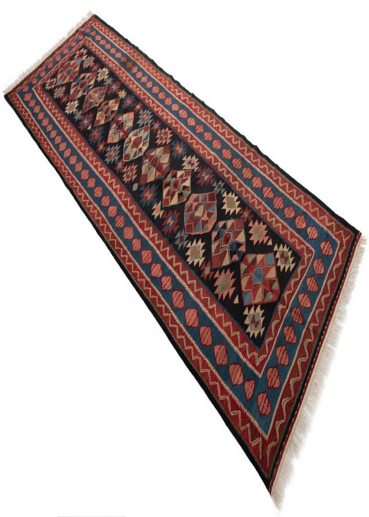 4' 6 x 11' 7 Kilim Wool Runner Rug