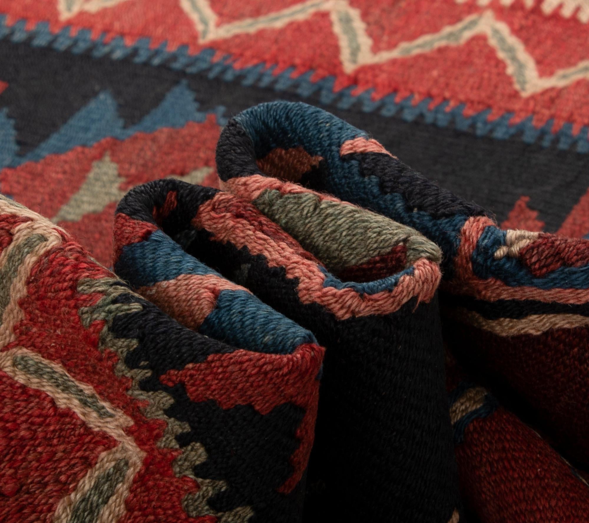 4' 6 x 11' 7 Kilim Wool Runner Rug