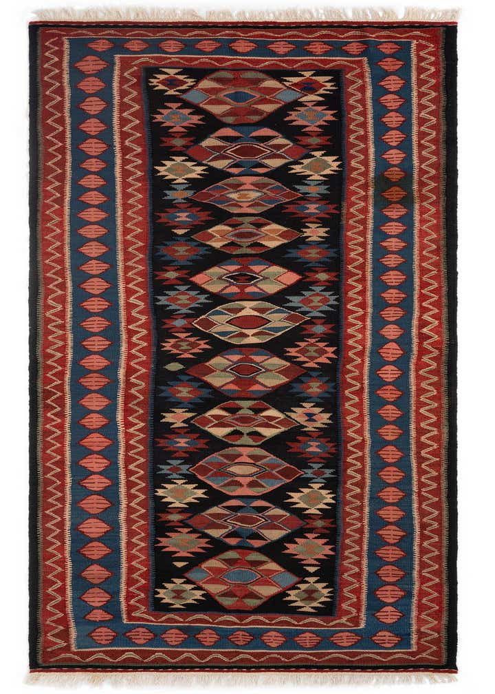 4' 6 x 11' 7 Kilim Wool Runner Rug