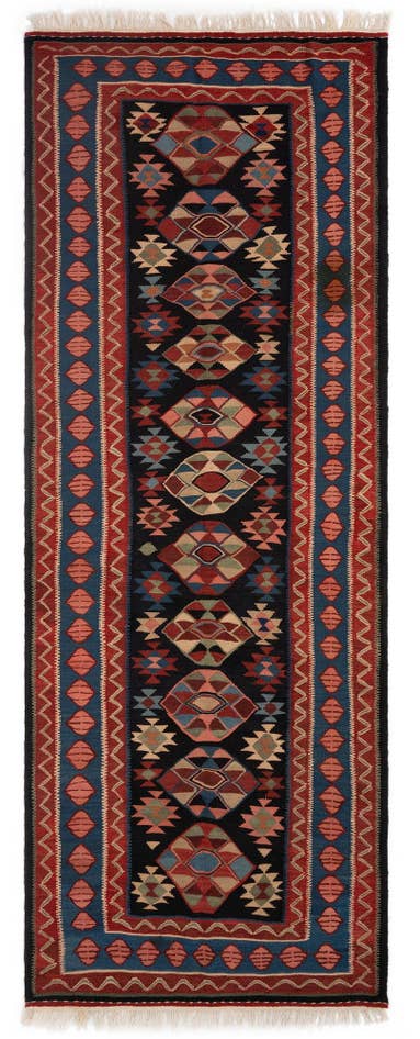 Detail image of 4' 6 x 11' 7 Kilim Wool Runner Rug