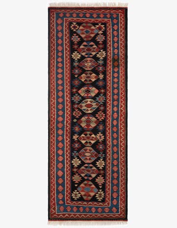 4' 6 x 11' 7 Kilim Wool Runner Rug