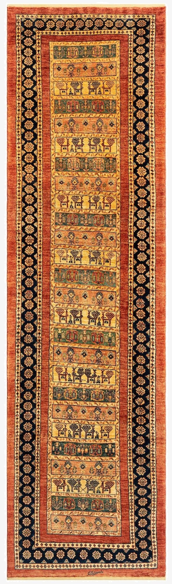 2' 9 x 9' 7 Luribaft Wool Runner Rug