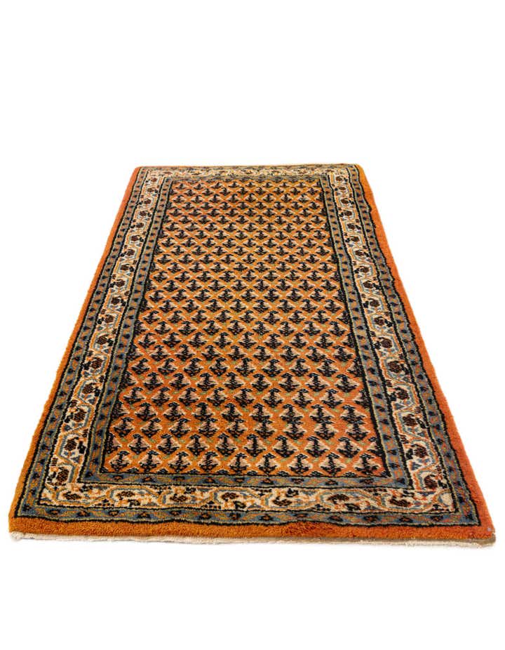 2' 4 x 4' 7 Hand Knotted Mir Wool Runner Rug