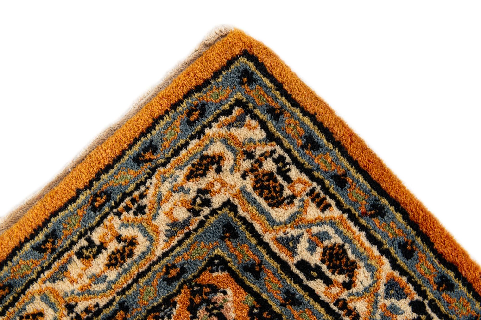2' 4 x 4' 7 Hand Knotted Mir Wool Runner Rug