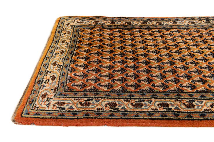 Detail image of 2' 4 x 4' 7 Hand Knotted Mir Wool Runner Rug