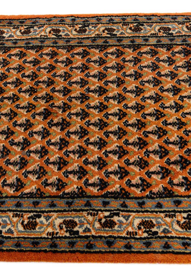 Detail image of 2' 4 x 4' 7 Hand Knotted Mir Wool Runner Rug