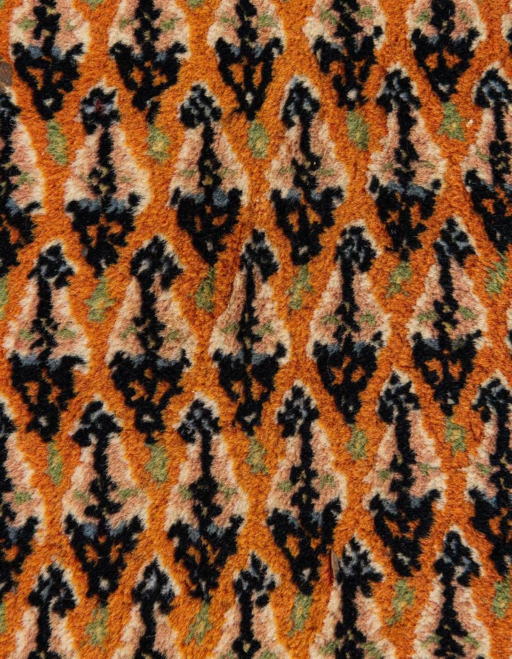 Detail image of 2' 4 x 4' 7  Hand Knotted Mir Wool Runner Rug