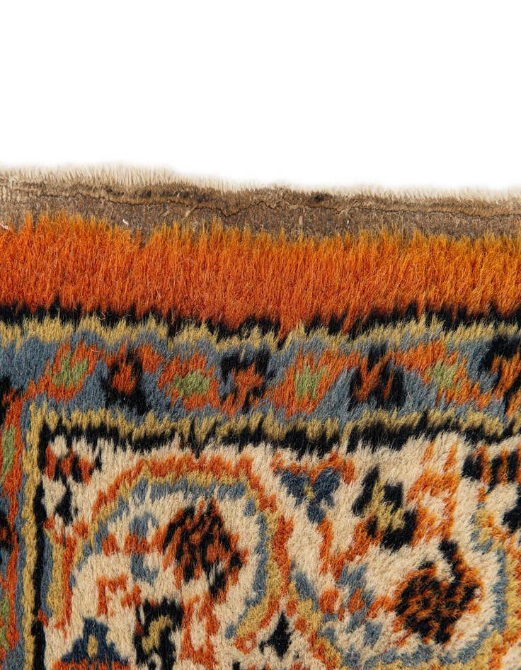 Detail image of 2' 4 x 4' 7  Hand Knotted Mir Wool Runner Rug