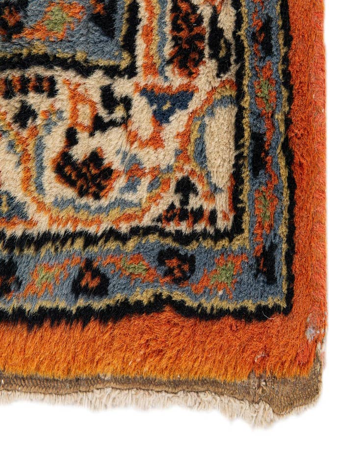 Detail image of 2' 4 x 4' 7  Hand Knotted Mir Wool Runner Rug