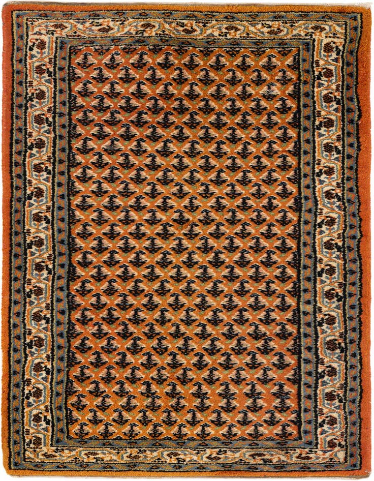 Detail image of 2' 4 x 4' 7 Hand Knotted Mir Wool Runner Rug