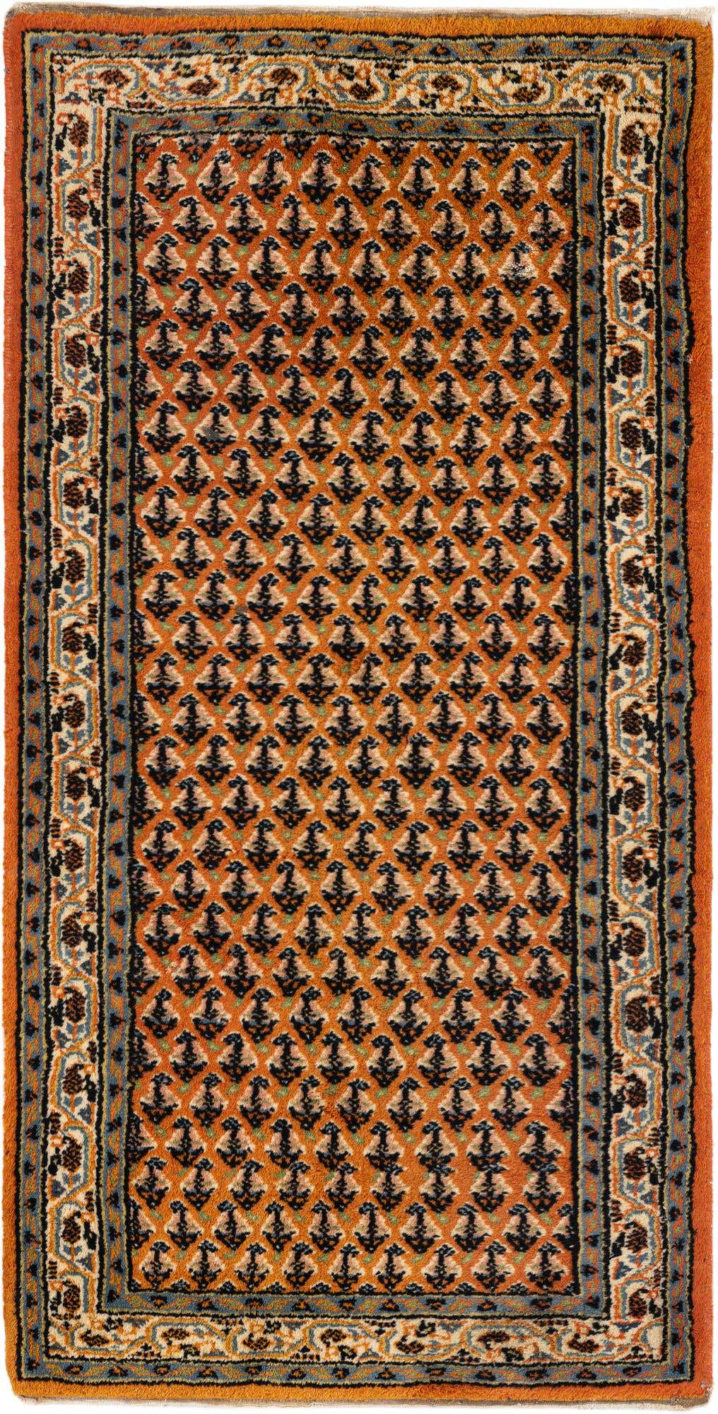 2' 4 x 4' 7 Hand Knotted Mir Wool Runner Rug