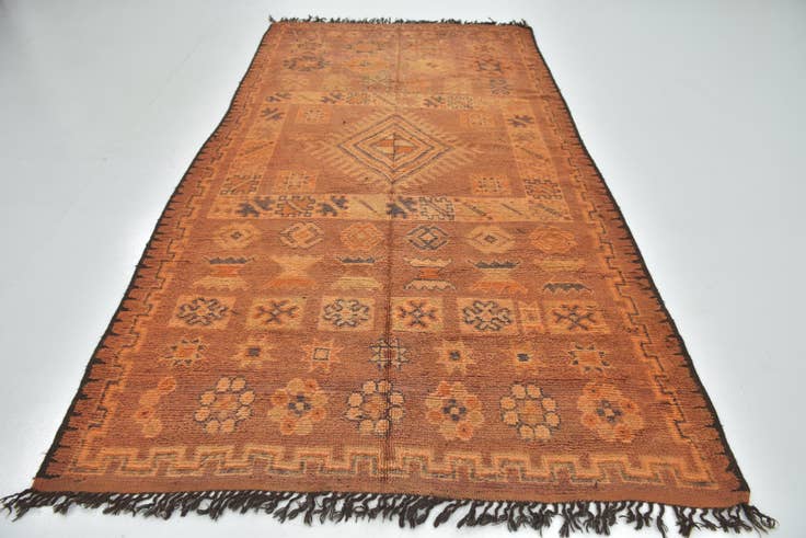 Detail image of 6' x 11' 2 Hand Knotted Moroccan Wool Runner Rug
