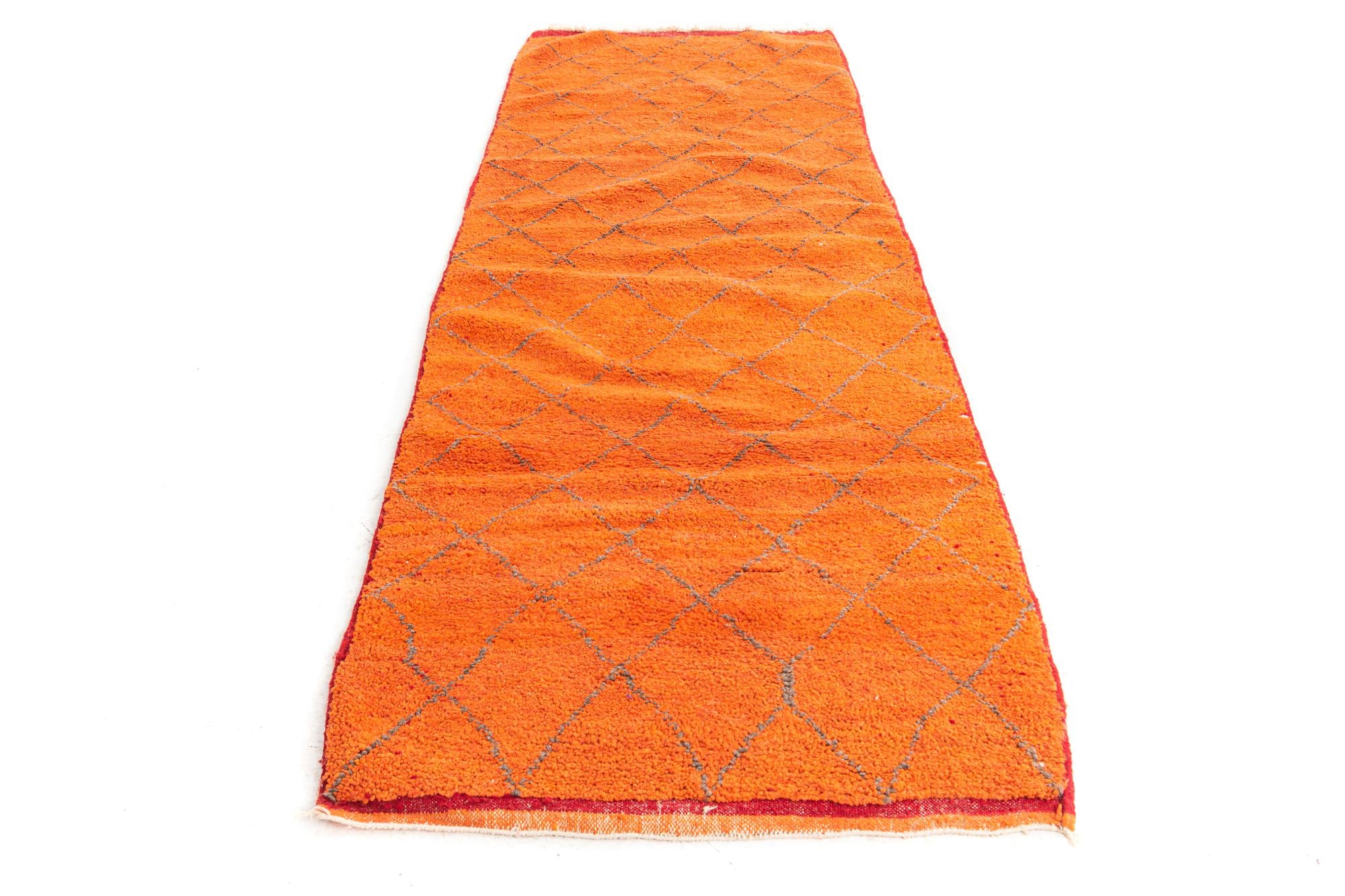 3' 5 x 9' 3 Hand Knotted Moroccan Wool Runner Rug