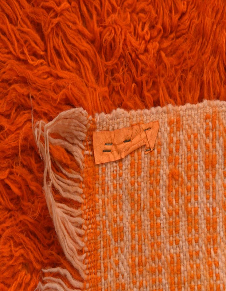 Detail image of 2' 4 x 4' 5  Hand Knotted Moroccan Wool Runner Rug