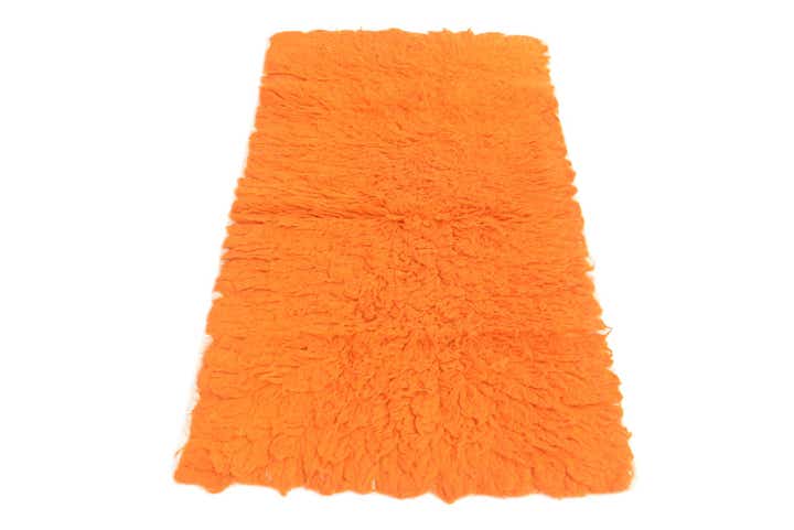 2' 4 x 4' 4 Hand Knotted Moroccan Wool Runner Rug