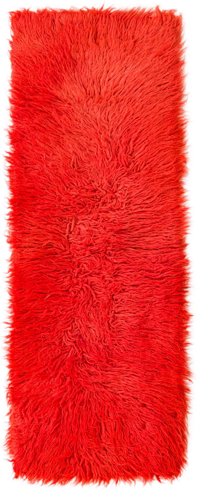1' 7 x 4' 2 Hand Knotted Moroccan Wool Runner Rug