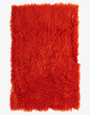 2' 6 x 4' Hand Knotted Moroccan Wool Runner Rug