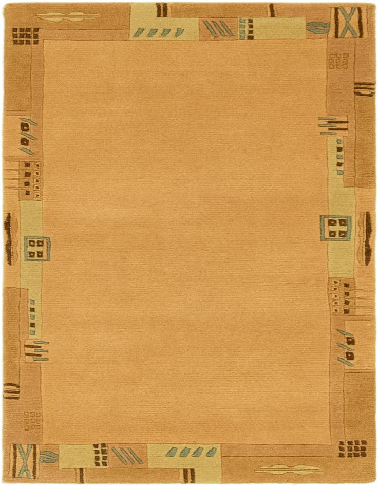 Detail image of 2' 5 x 4' 7 Hand Knotted Nepal Wool Runner Rug