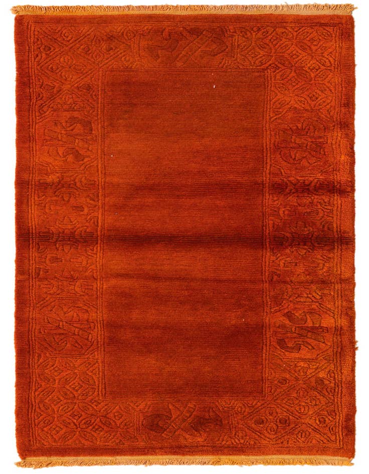 Detail image of 2' 4 x 4' 10 Hand Knotted Nepal Wool Runner Rug