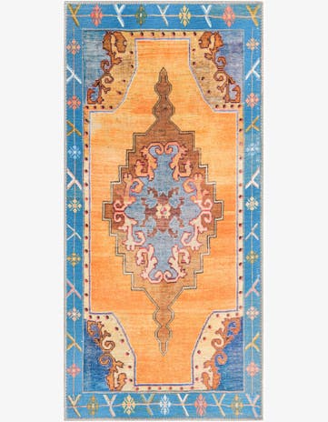 Orange Washable Timeless Runner Rug