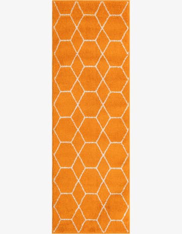 Orange Trellis Frieze Runner Rug