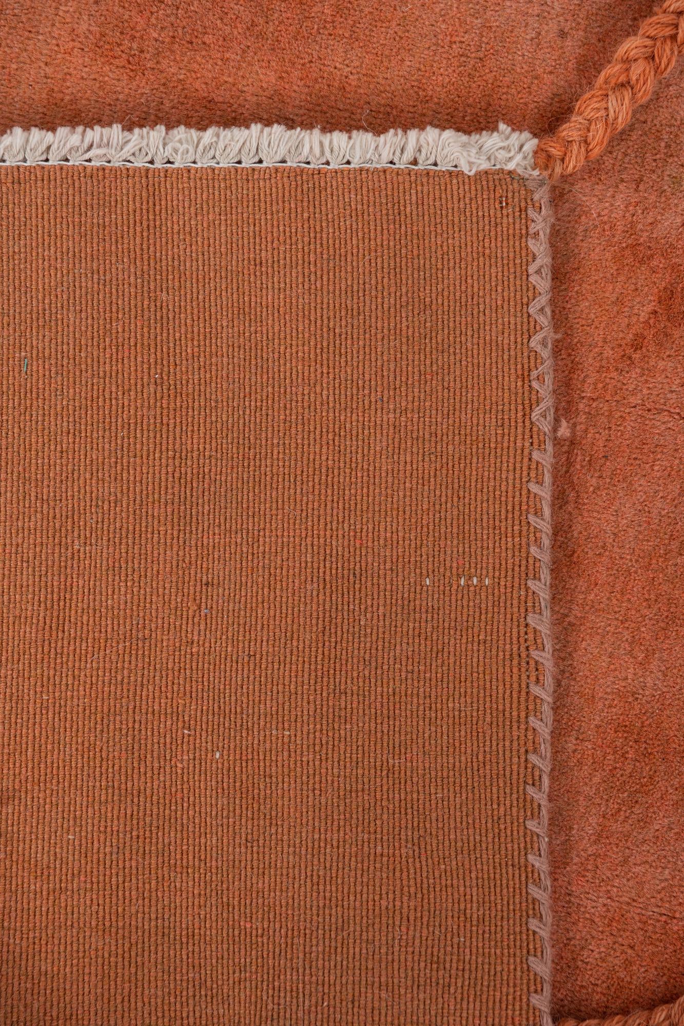 4' 3 x 4' 7 Hand Knotted Gabbeh Wool Square Rug
