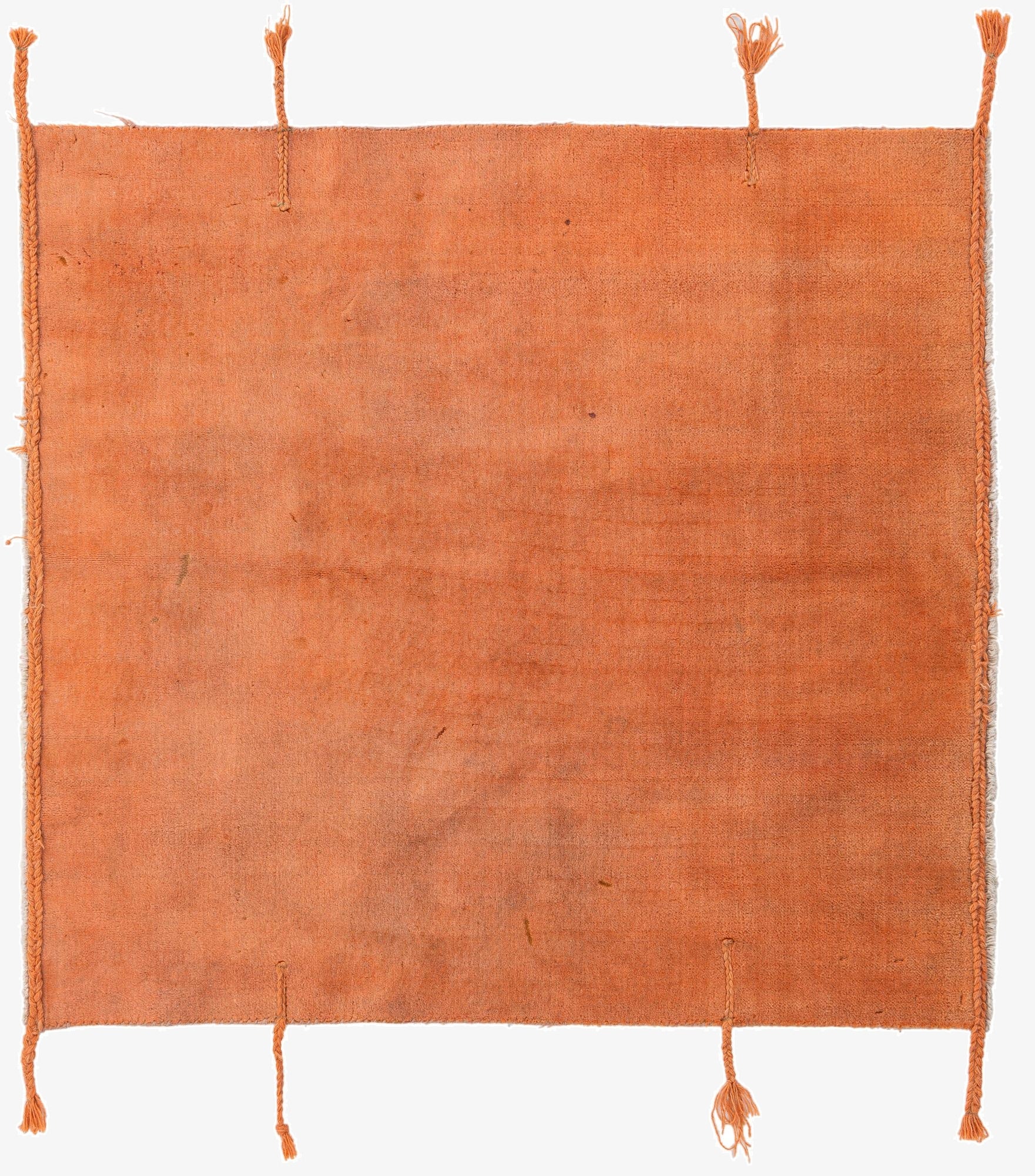 4' 3 x 4' 7  Hand Knotted Gabbeh Wool Square Rug