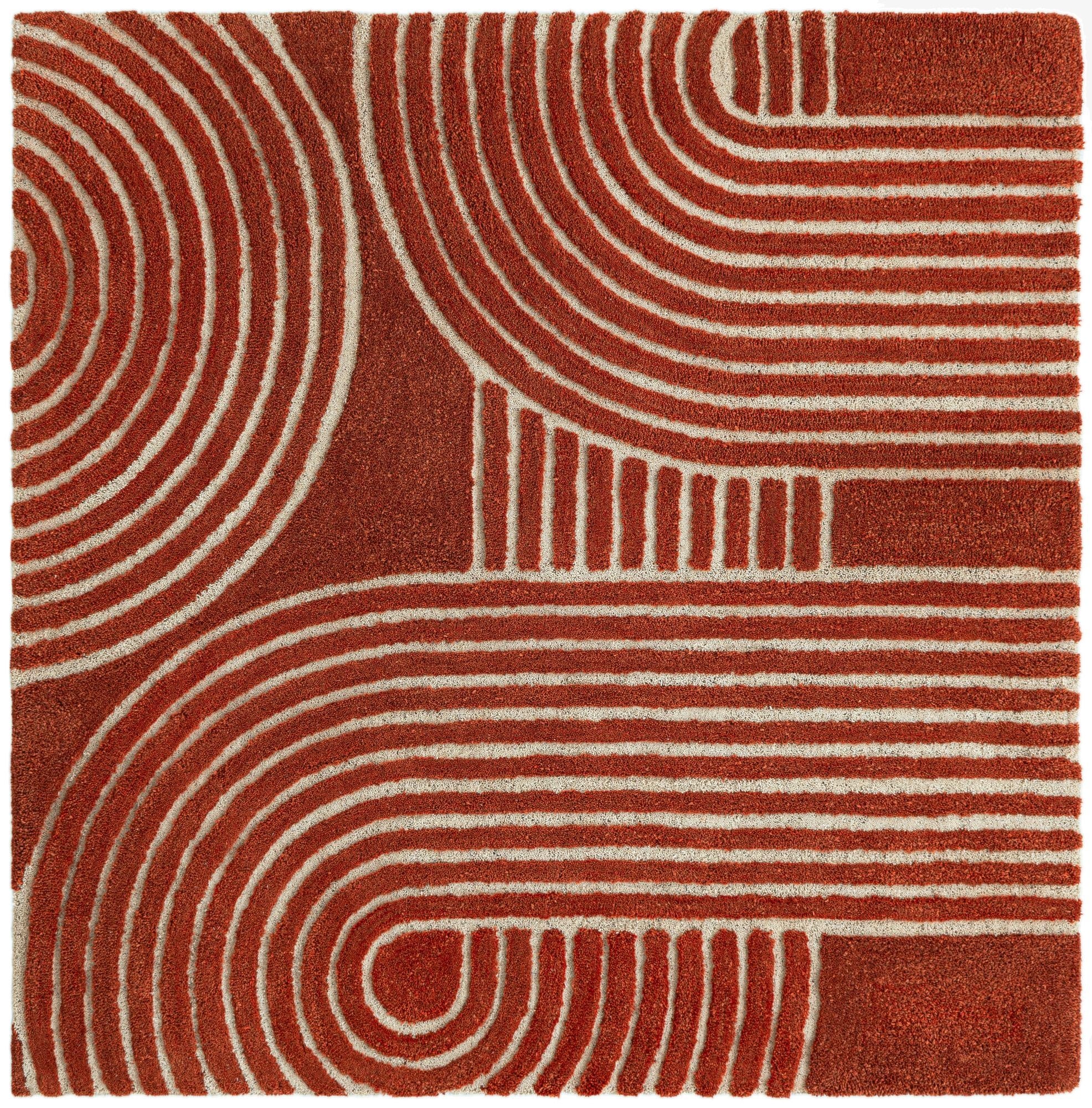 5' 1 x 5' 1 Handtufted Wool Square Rug