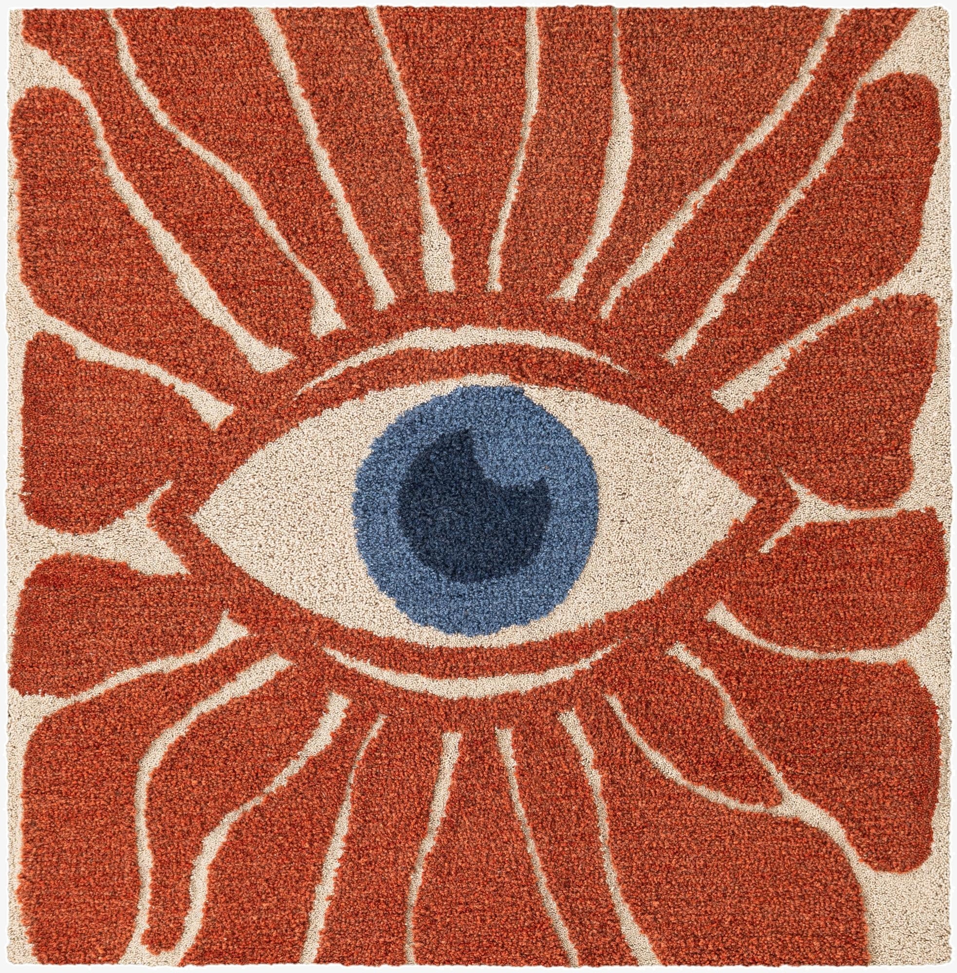 Primary image  5' 1 x 5' 1 Handtufted Wool Square Rug