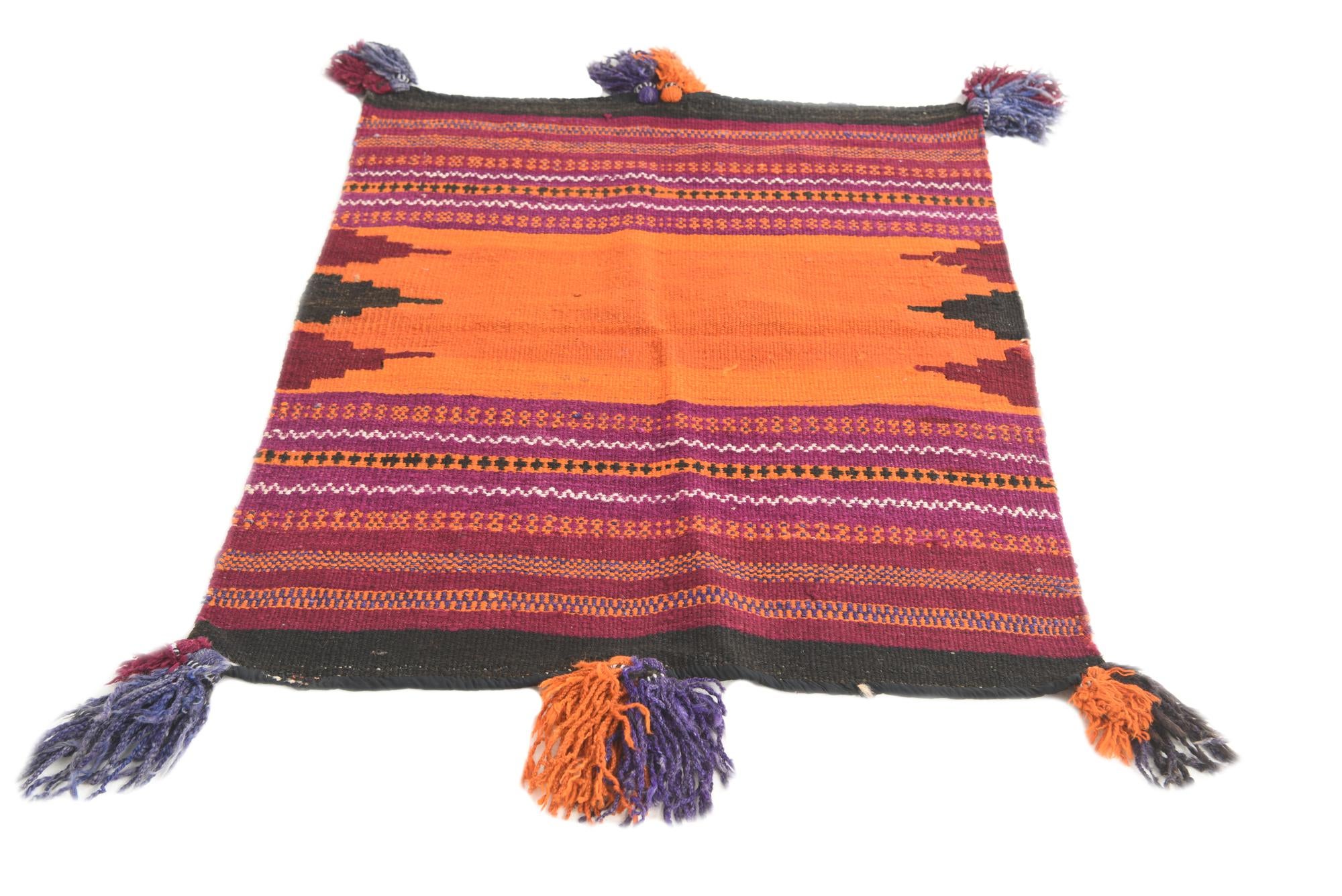 2' 10 x 3' 9 Hand Woven Kilim Afghan Wool Square Rug