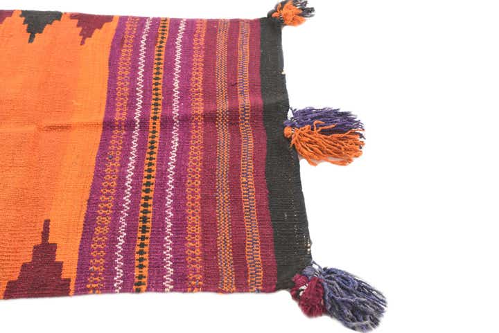 2' 10 x 3' 9 Hand Woven Kilim Afghan Wool Square Rug