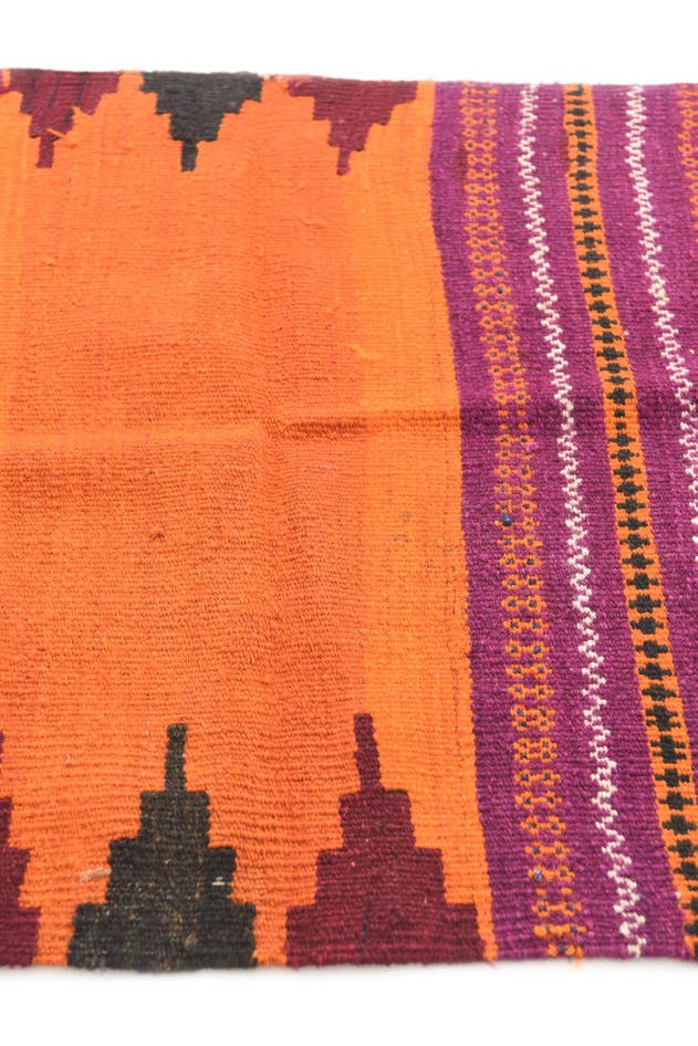 Detail image of 2' 10 x 3' 9 Hand Woven Kilim Afghan Wool Square Rug