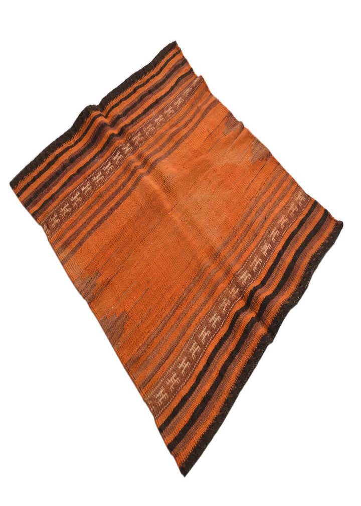 3' x 3' 6 Hand Woven Kilim Fars Wool Square Rug