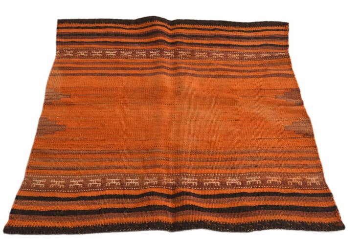 Detail image of 3' x 3' 6 Hand Woven Kilim Fars Wool Square Rug