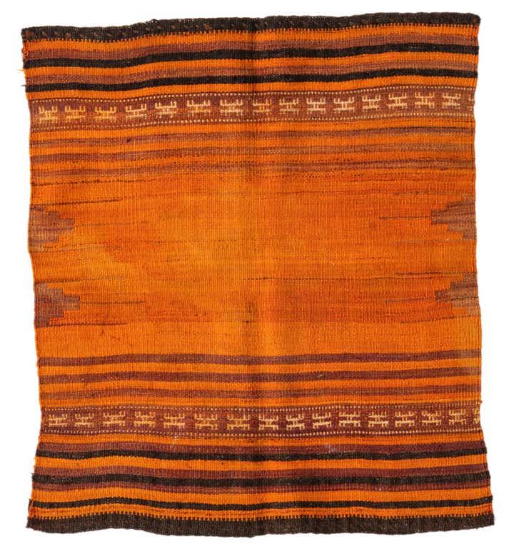 3' x 3' 6 Hand Woven Kilim Fars Wool Square Rug