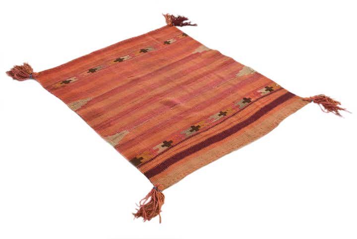 3' 1 x 3' 8 Hand Woven Kilim Fars Wool Square Rug