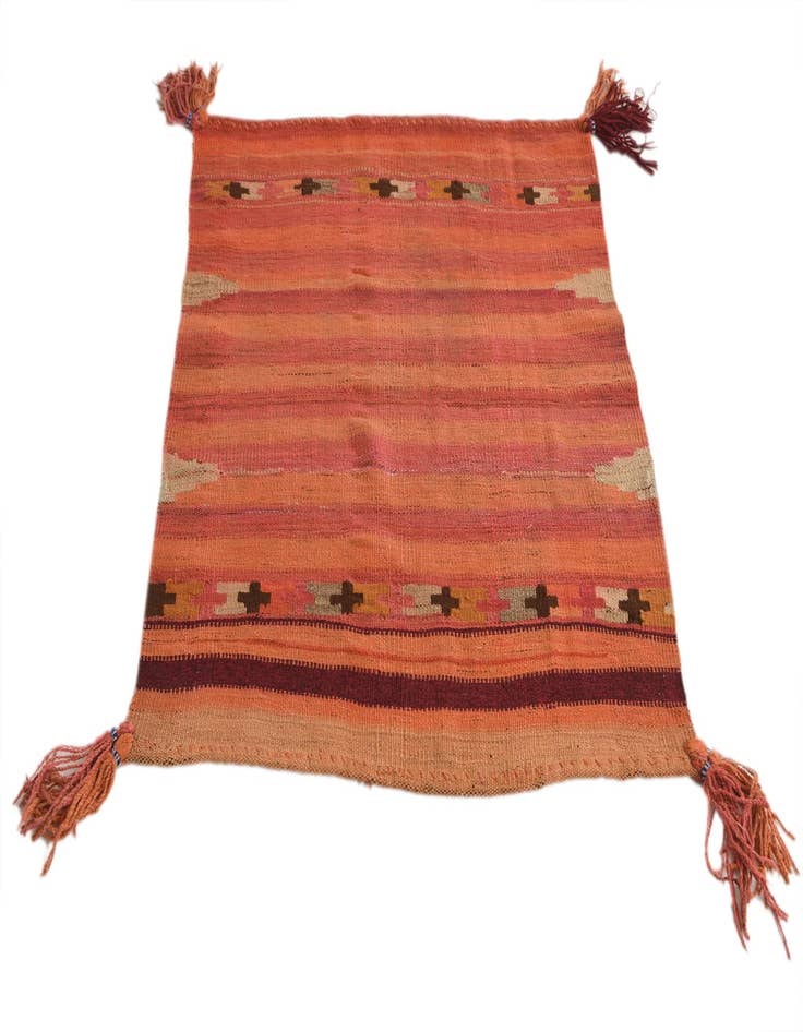 Detail image of 3' 1 x 3' 8  Hand Woven Kilim Fars Wool Square Rug