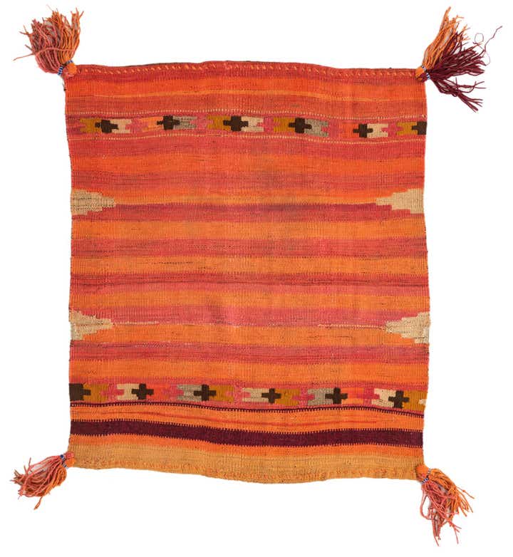 3' 1 x 3' 8 Hand Woven Kilim Fars Wool Square Rug