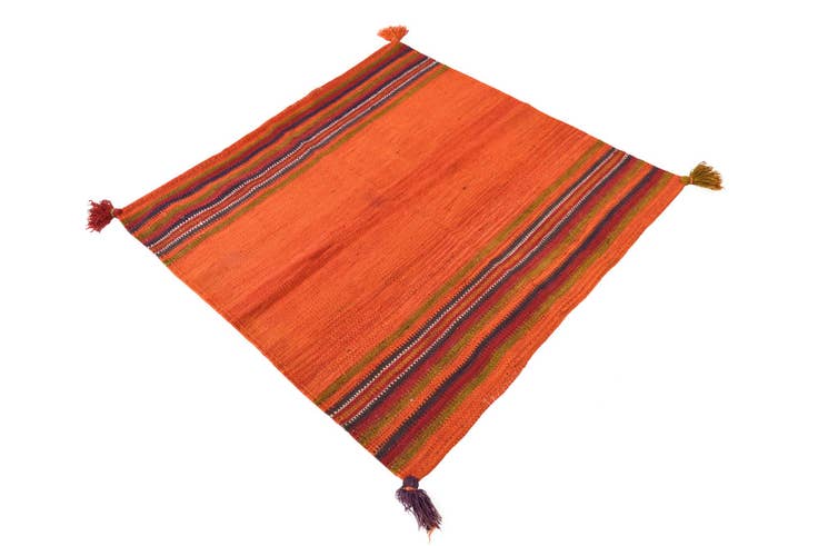 Detail image of 3' 6 x 3' 6 Hand Woven Kilim Fars Wool Square Rug
