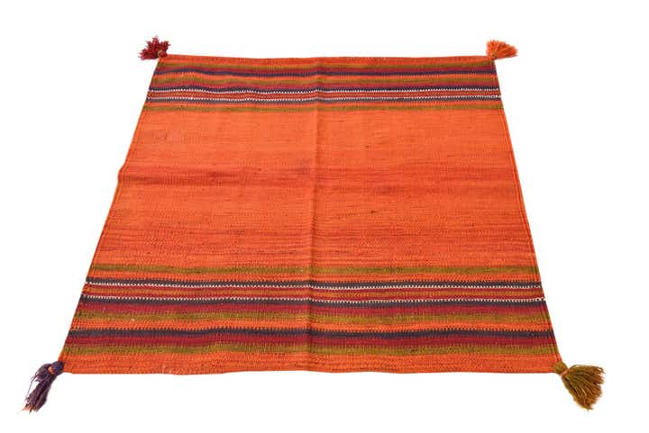 3' 6 x 3' 6 Hand Woven Kilim Fars Wool Square Rug