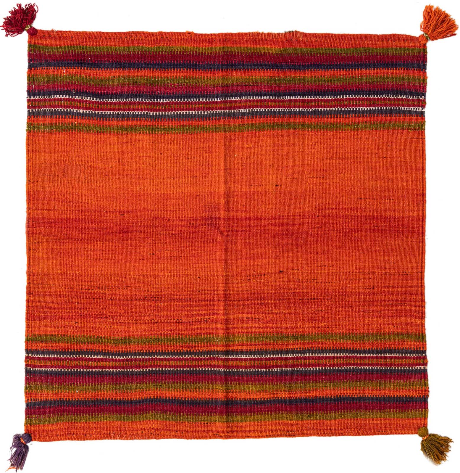 3' 6 x 3' 6 Hand Woven Kilim Fars Wool Square Rug
