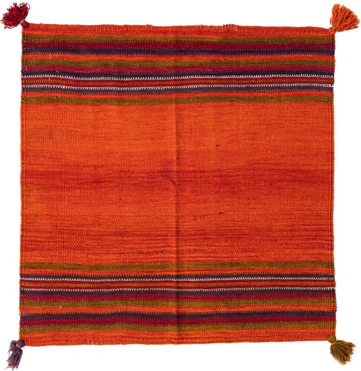 3' 6 x 3' 6 Hand Woven Kilim Fars Wool Square Rug
