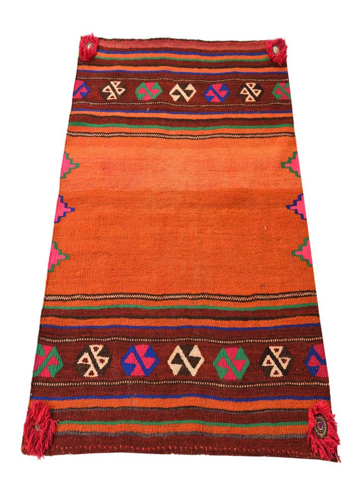 3' 8 x 3' 8 Hand Woven Kilim Fars Wool Square Rug