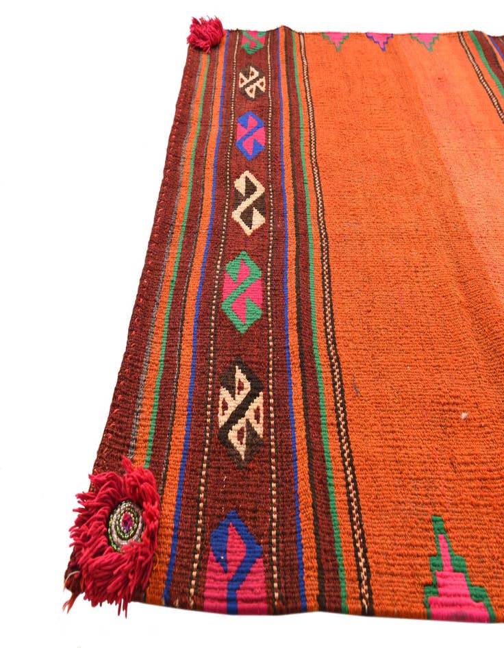 Detail image of 3' 8 x 3' 8  Hand Woven Kilim Fars Wool Square Rug