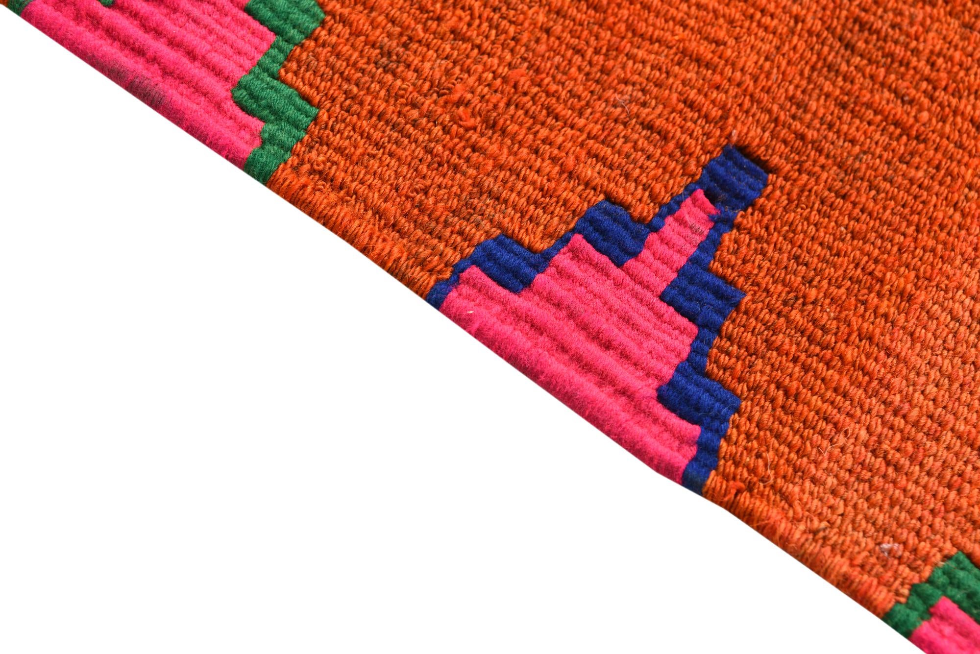 3' 8 x 3' 8 Hand Woven Kilim Fars Wool Square Rug