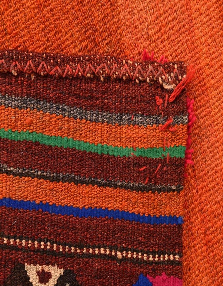 Detail image of 3' 8 x 3' 8  Hand Woven Kilim Fars Wool Square Rug