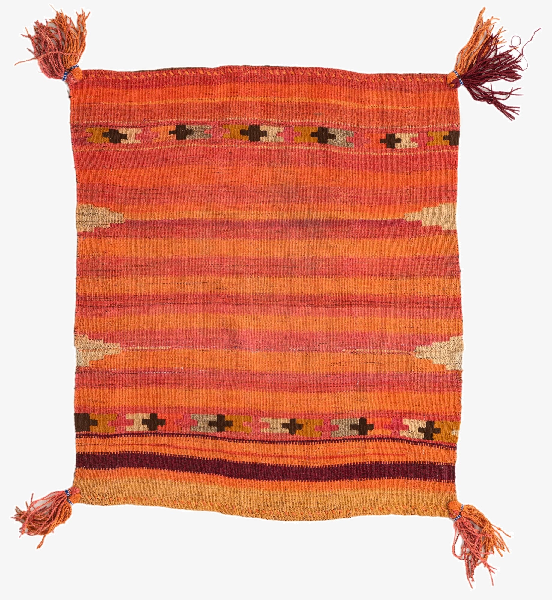 3' 1 x 3' 8  Hand Woven Kilim Fars Wool Square Rug